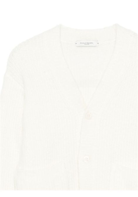 Cardigan a coste PAOLO PECORA KIDS | PP4092GESSO